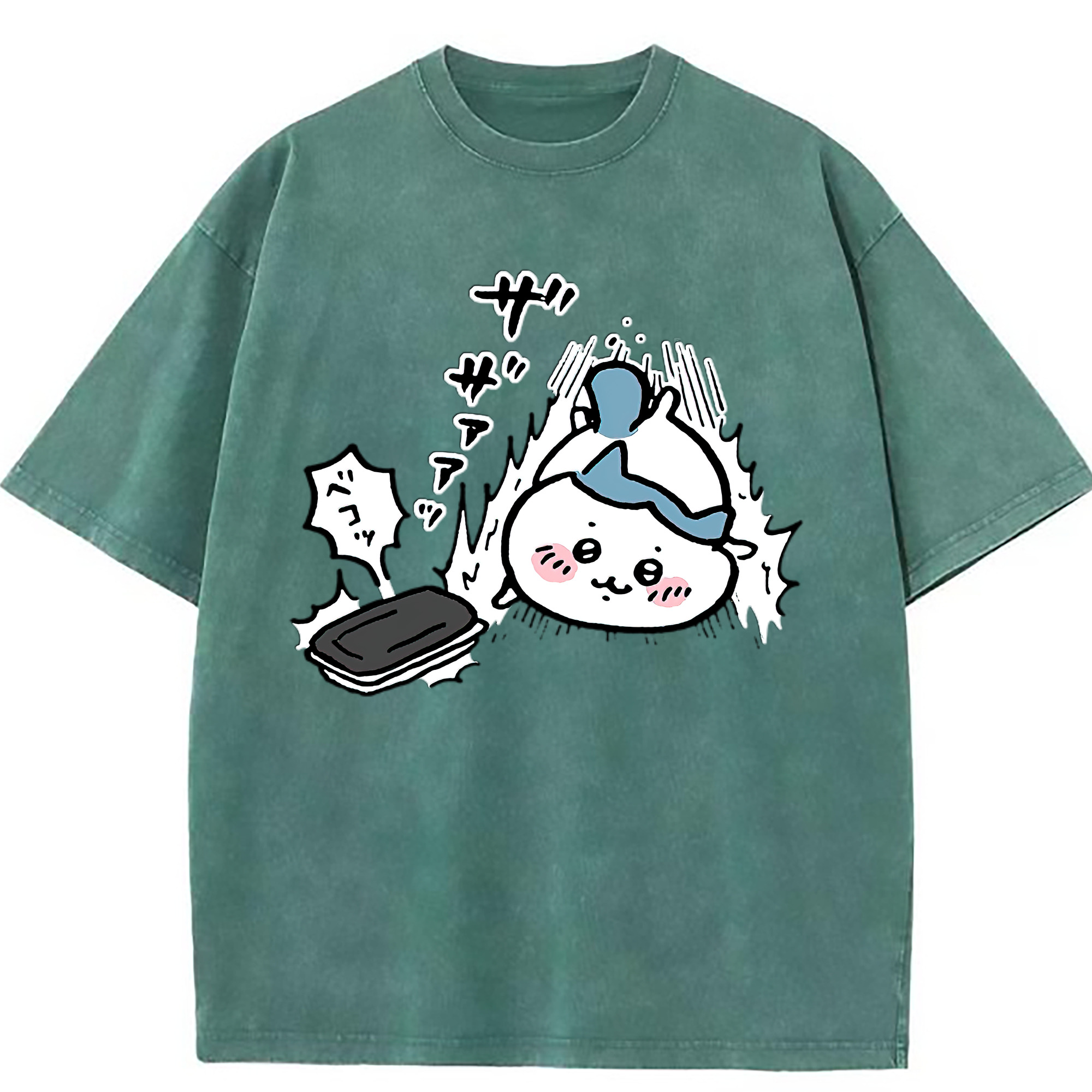 （画像用） ちいかわ ハチワレ Chii-kawa hachiware 綿100% ヴィンテージ風 半袖Tシャツ（フロントプリント）